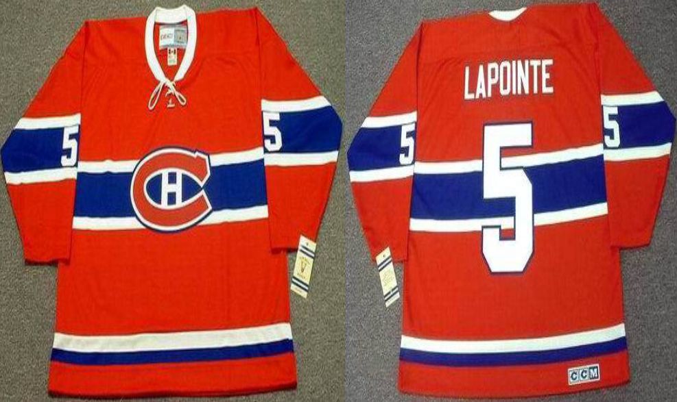 2019 Men Montreal Canadiens #5 Lapointe Red CCM NHL jerseys->montreal canadiens->NHL Jersey